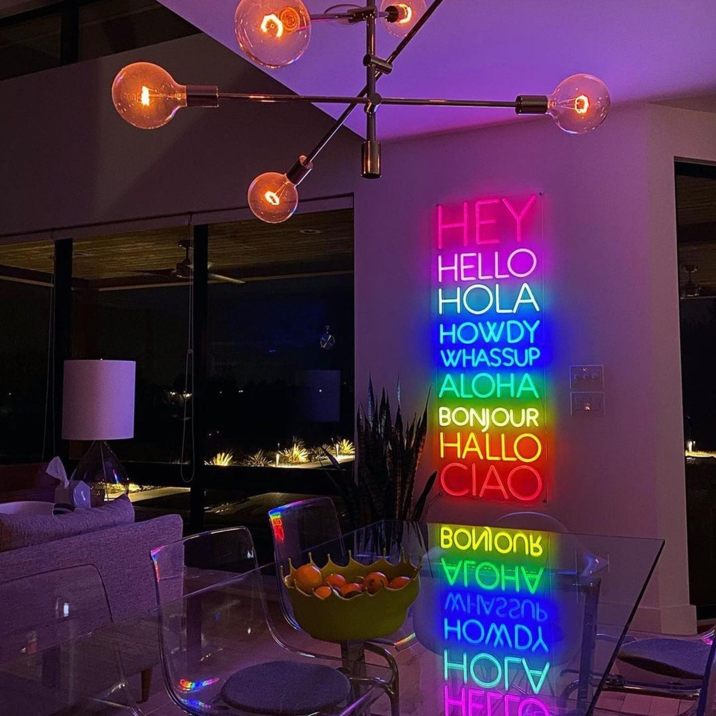 Hey Hello Hola LED Neon Sign - Brite Lite Neon Signs