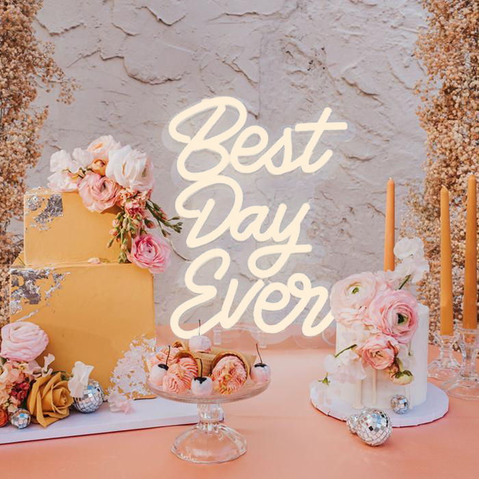 Can Cooler - Neon Lights Coral - Best Day Ever