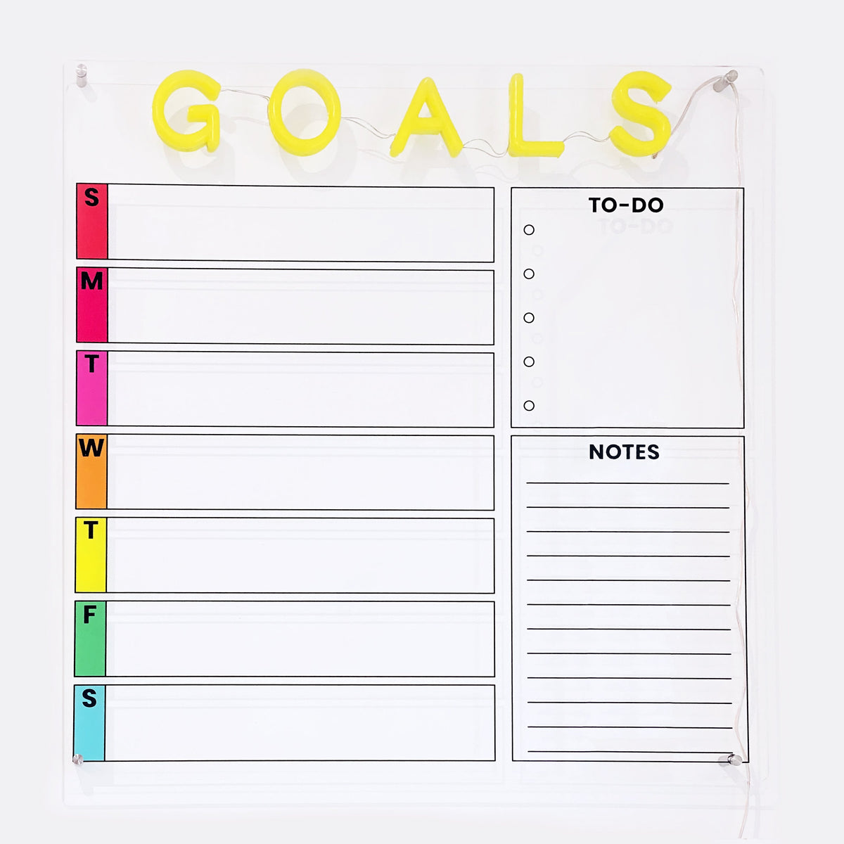 GOALS - The original New Neon®️ acrylic dry erase calendar