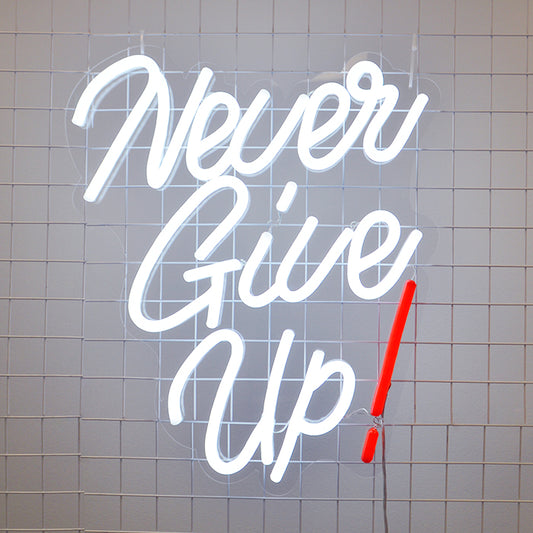 NEVER GIVE UP! Brite White & Ruby Red (4795366572137)