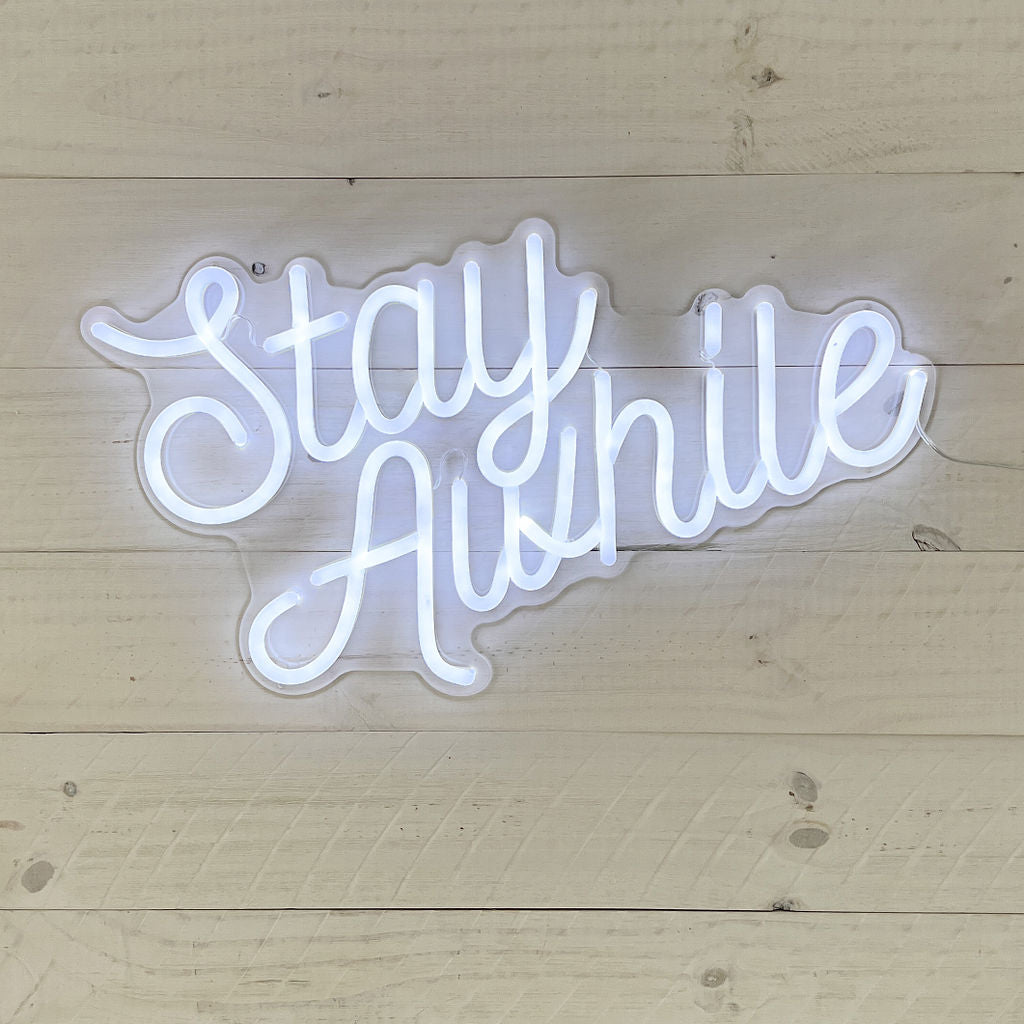 Stay Awhile | LED Neon Sign |Brite Lite New Neon – Brite Lite Tribe