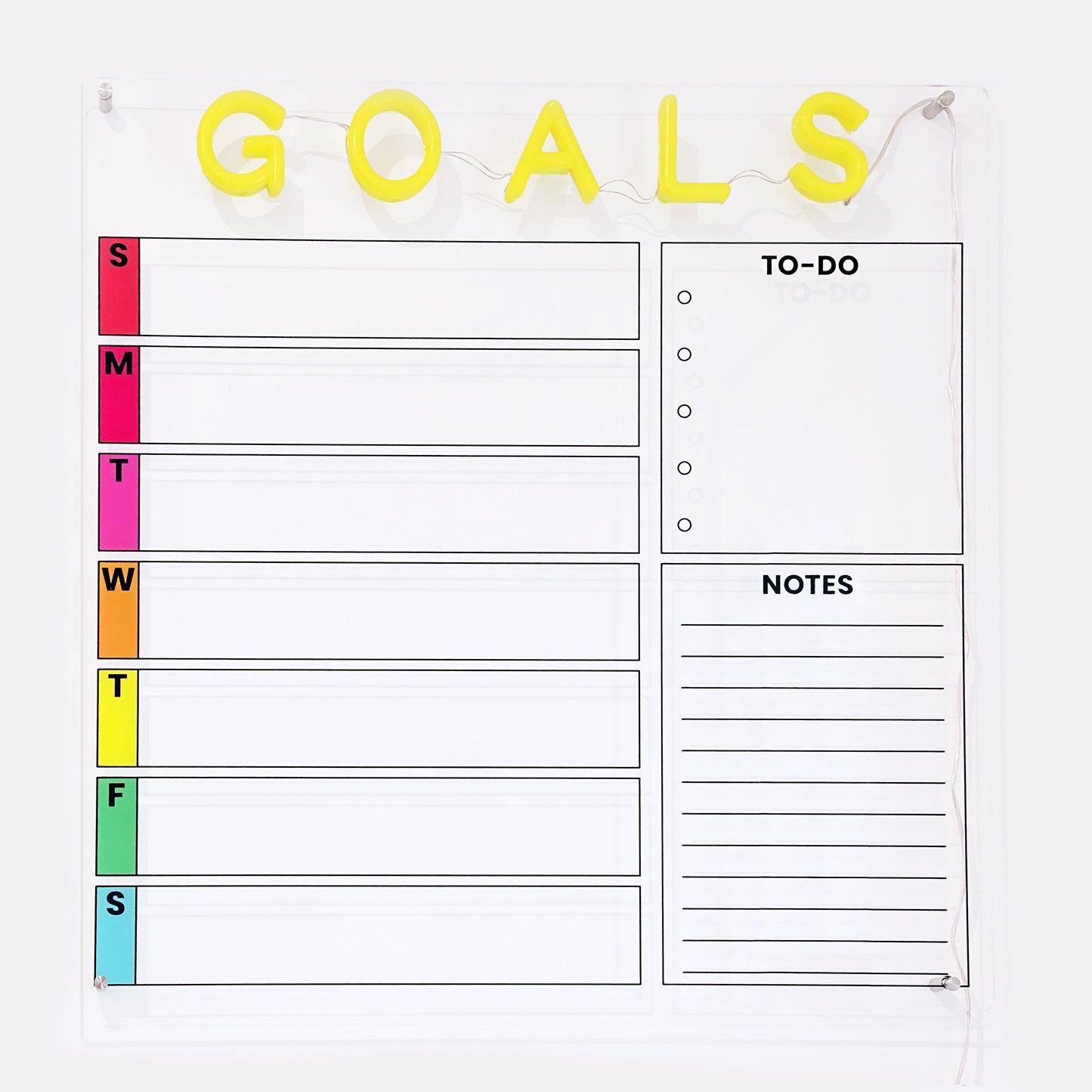 GOALS - The original New Neon®️ acrylic dry erase calendar (4615592968297)