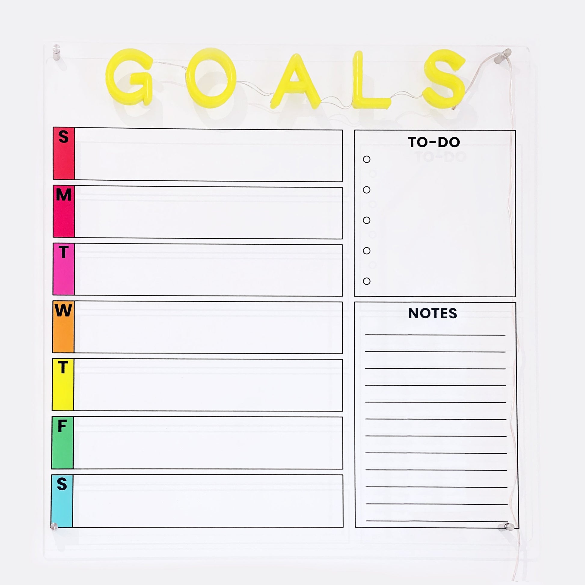 GOALS - The original New Neon®️ acrylic dry erase calendar (4615592968297)