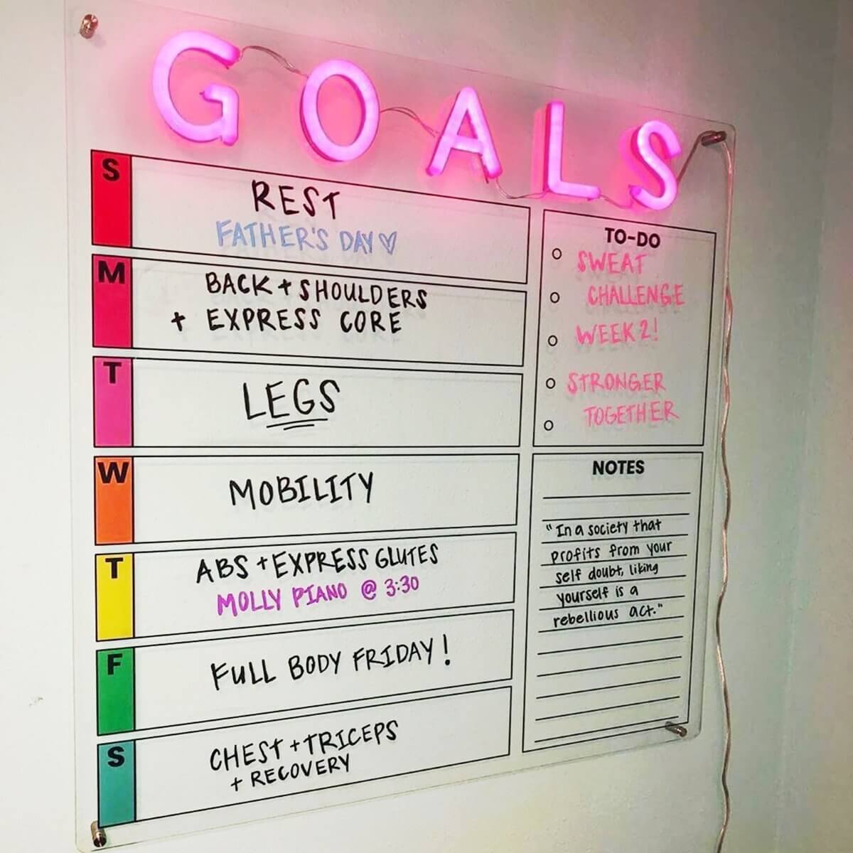 GOALS - The original New Neon®️ acrylic dry erase calendar (4615592968297)