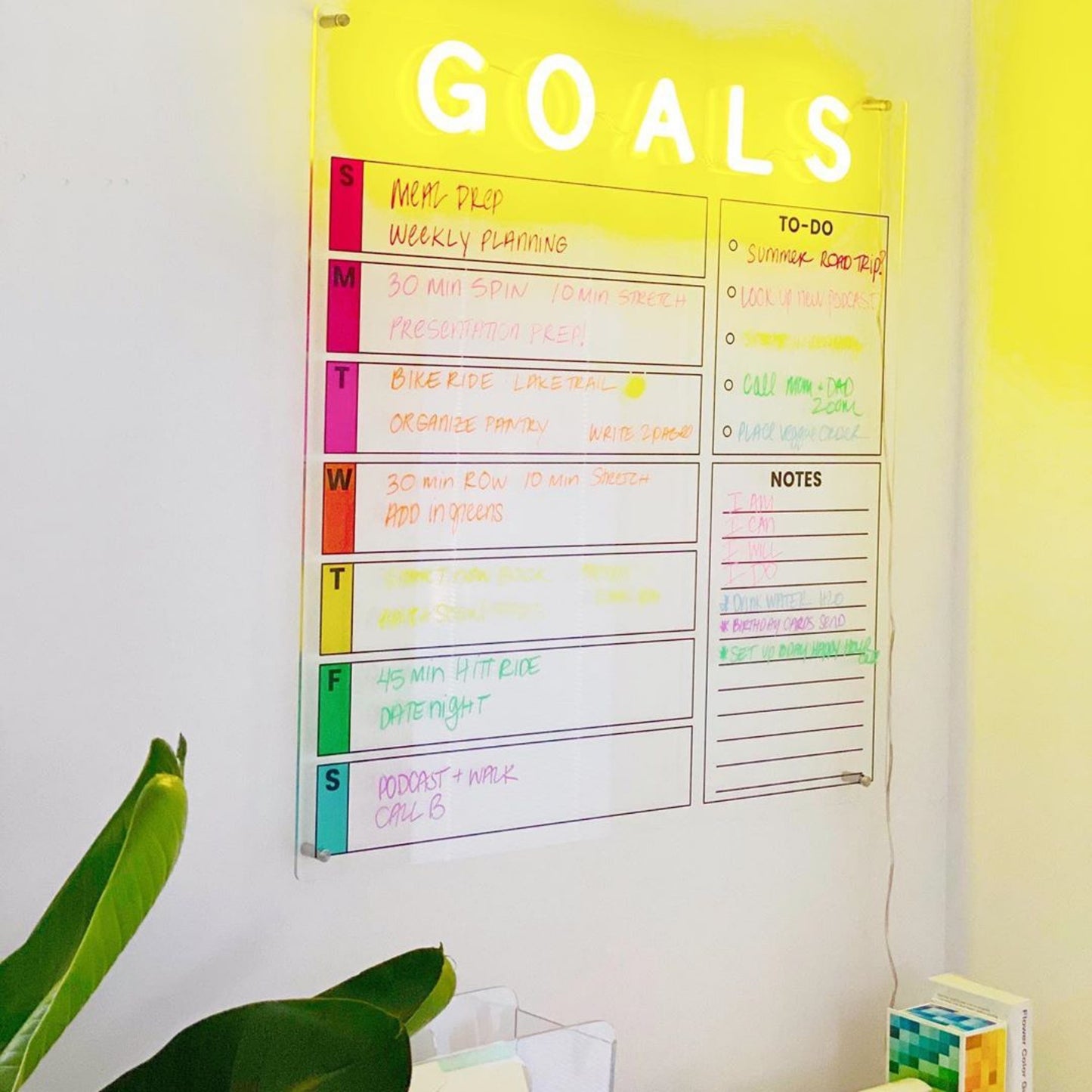 GOALS - The original New Neon®️ acrylic dry erase calendar (4615592968297)